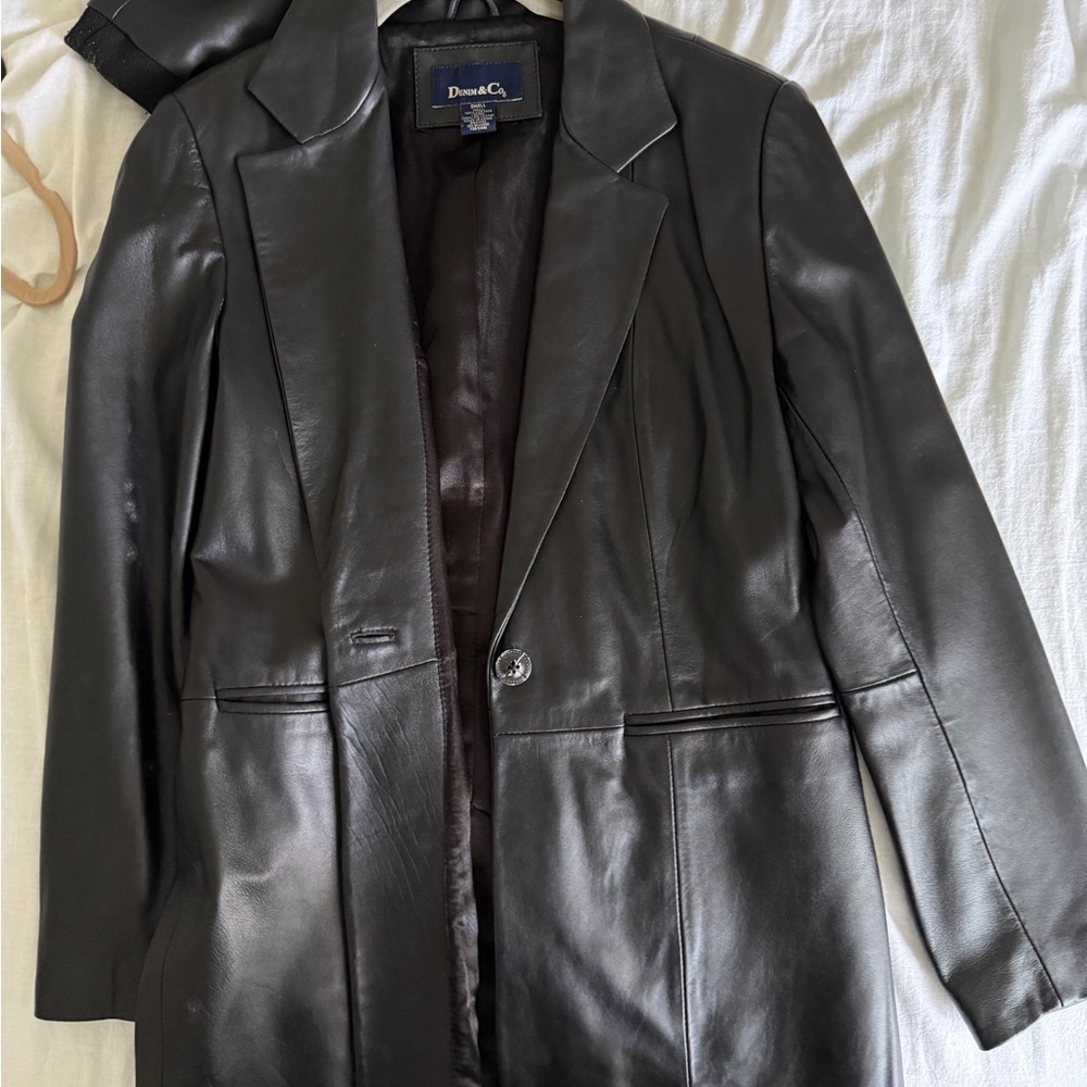 Denim&Co Black Leather Women's Jacket